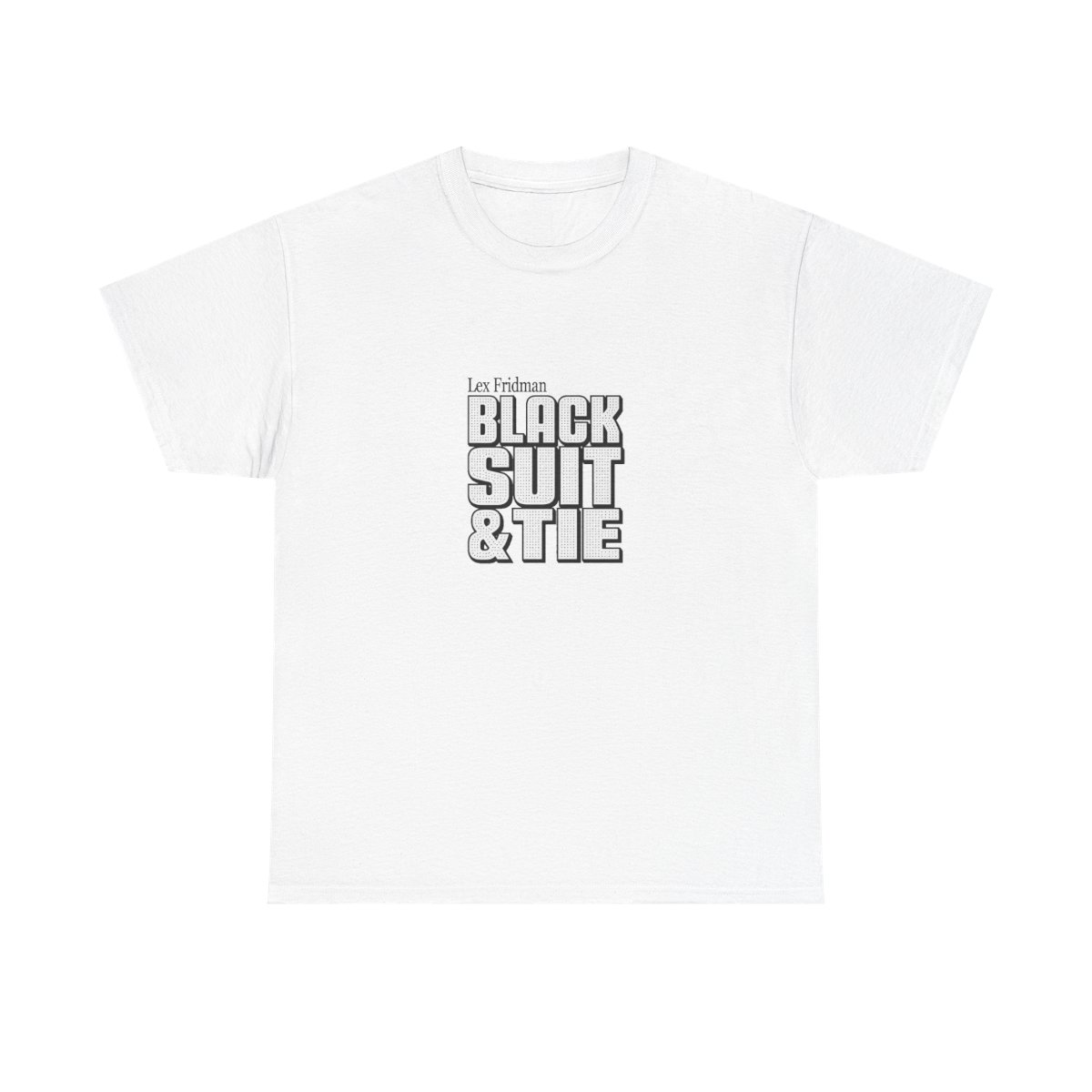Lex Fridman "Black Suit & Tie" Unisex Tee - alternate angle 2, merchandise