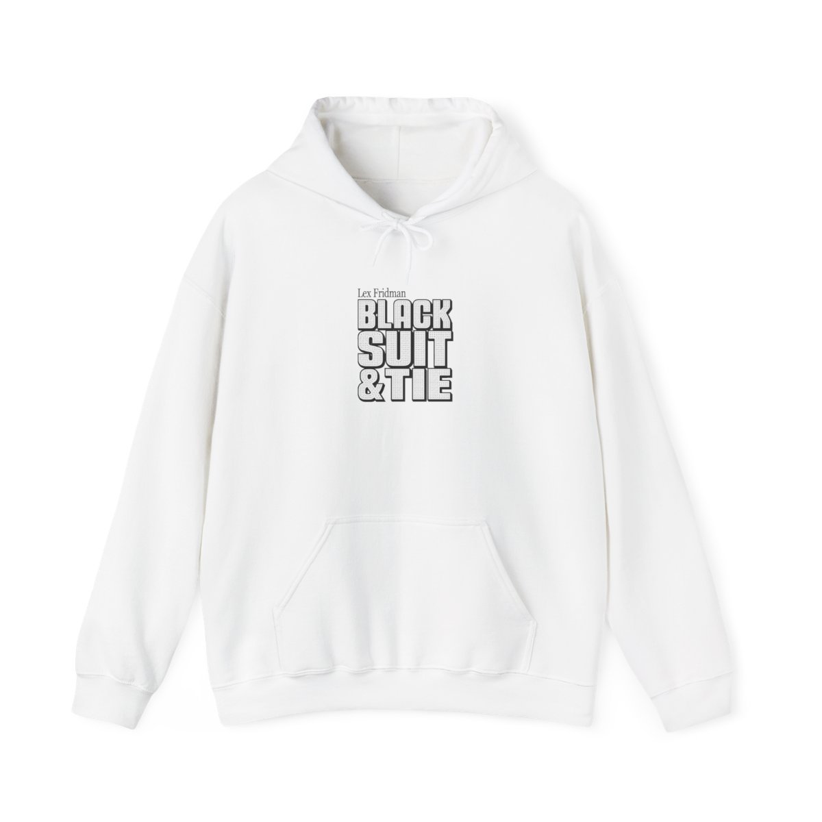 Lex Fridman "Black Suit & Tie" Hoodie - alternate angle 2, merchandise